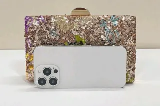 Bolso de mano clutch lentejuelas floral