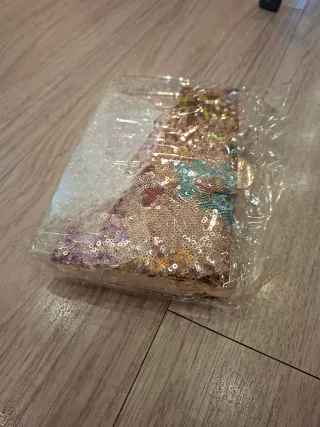 Bolso de mano clutch lentejuelas floral