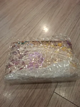 Bolso de mano clutch lentejuelas floral