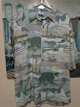 Camisa Harley Davidson Estampada estilo Hawaiana