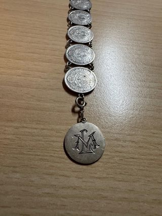 Pulsera 9 monedas plata 50 Céntimos Españolas
