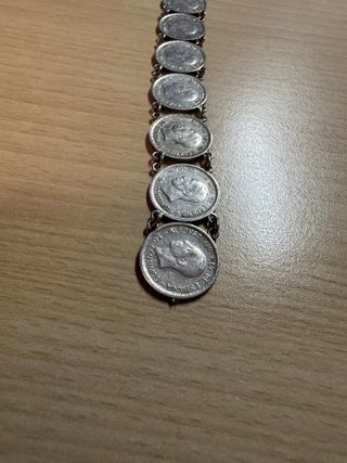 Pulsera 9 monedas plata 50 Céntimos Españolas