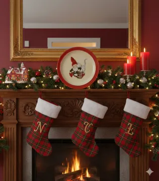 Plato porcelana decorativo navideño