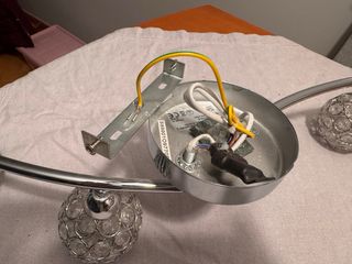 Lámpara de techo cristales plateada