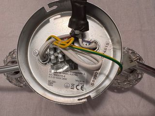 Lámpara de techo cristales plateada