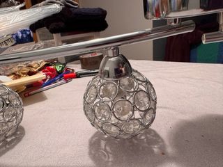 Lámpara de techo cristales plateada