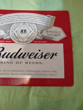 Chapa Metálica Budweiser King of Beers