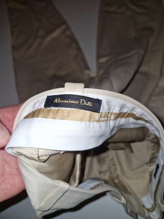 Pantalón Massimo Dutti Beige Mujer