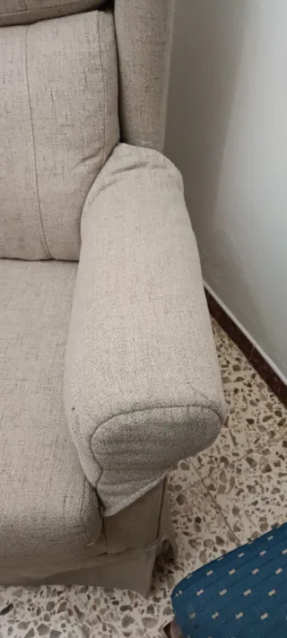 Butacas giratorias tela y madera 2 unidades