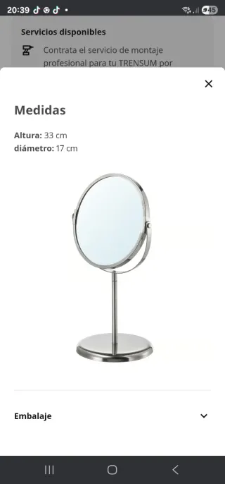 8 Espejos de mesa IKEA TRENSUM