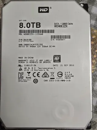 WD 8TB WD80EZZX Disco Duro SATA