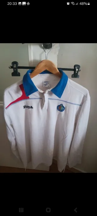 Polo Joma manga larga blanco y azul