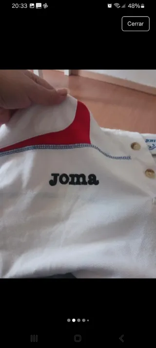 Polo Joma manga larga blanco y azul