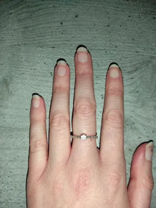 Anillo solitario plata de ley 925