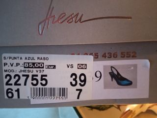 Zapatos Jhesu Talla 37 Azul Raso