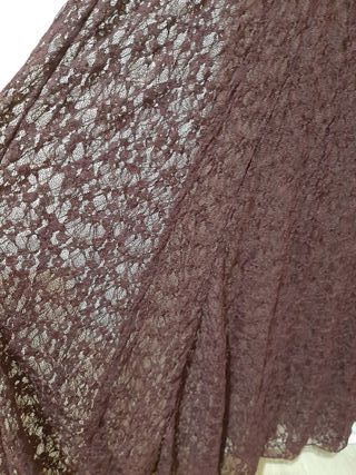 Falda larga encaje granate Stradivarius