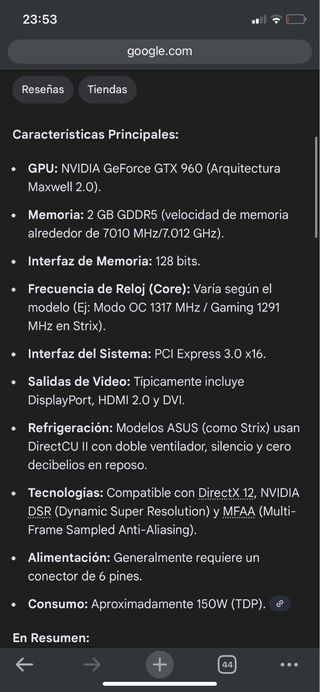 Gráfica Asus 960 2gb