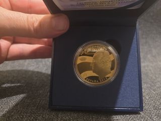 Moneda 5 Euros Juan Carlos I. Plata Dorada. Rara