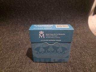 Moneda 5 Euros Juan Carlos I. Plata Dorada. Rara