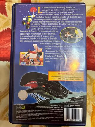 Película VHS Pinocho Disney (Español) Del 1994