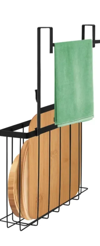 Organizador de puerta metálico negro