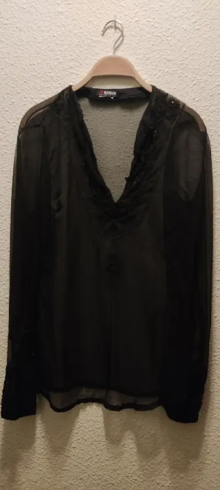 Camisa Fiesta "Morgan de Toi" Gasa Negra