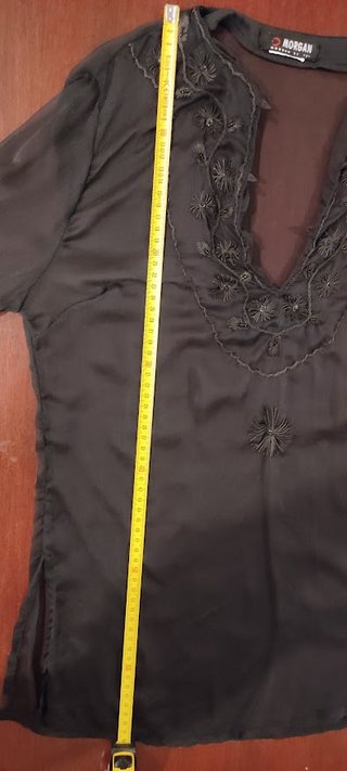 Blusa camisa negra mujer S Morgan VINTAGE Y2K fies