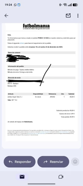 Zapatillas Adidas Sala Talla 38.5