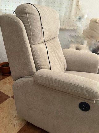 Sillón relax beige tela