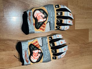 Guantes Moto Montaña Naranja y Plata