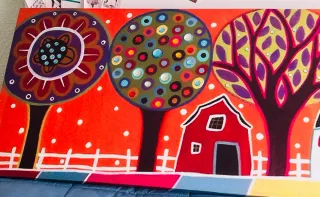 Cuadro Decorativo Naif Multicolor