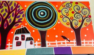 Cuadro Decorativo Naif Multicolor