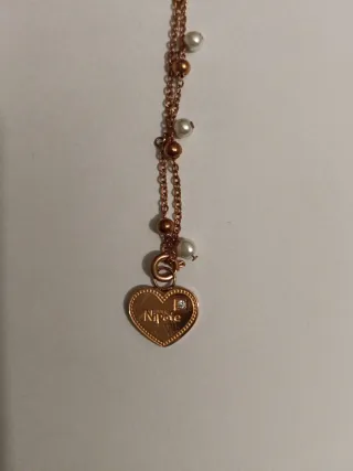 Bracciale Marlù cuore perle bronzo e  bianco