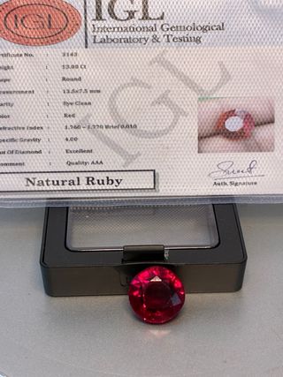 Rubí Birmano 13.00 Ct Redondo IGL