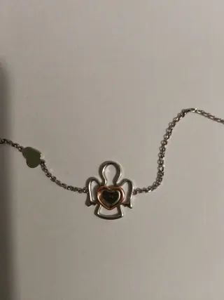 Bracciale Angelo Cuore Oro Rosa Argento