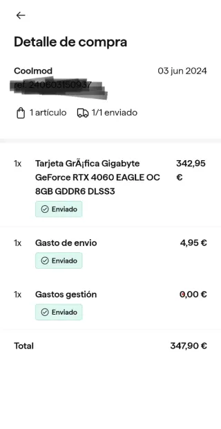 Tarjeta Gráfica Gigabyte RTX 4060 Eagle OC