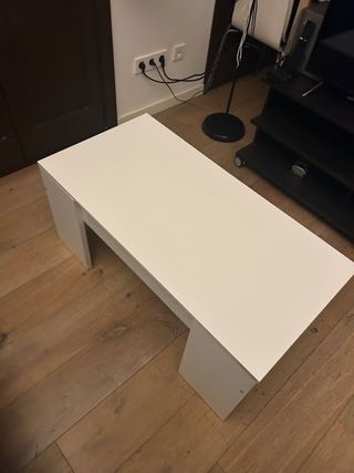 Mesa centro elevable blanca