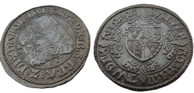 Réplica de moneda Groschen belga del siglo XV COD DR25