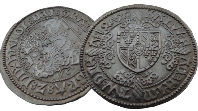 Réplica de moneda Groschen belga del siglo XV COD DR25