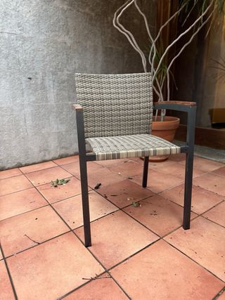 Mesa extensible teca exterior + 6 sillas