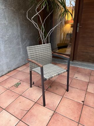 Mesa extensible teca exterior + 6 sillas