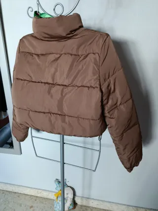 Chaquetón corto mujer marrón