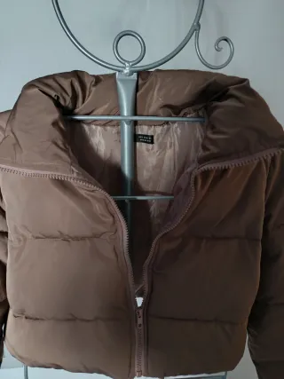 Chaquetón corto mujer marrón