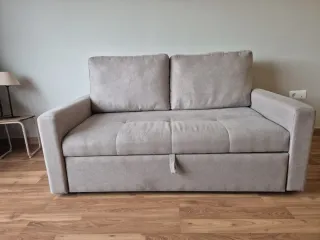 Sofá Cama pequeño Beige Tela