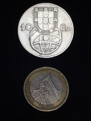 Moneda plata 10 escudos 1954