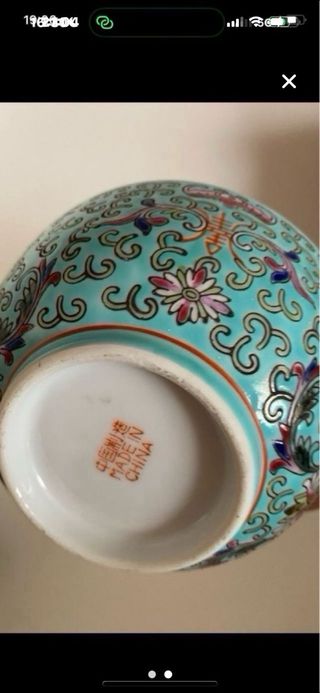 2 Cuencos y Cucharas Porcelana China