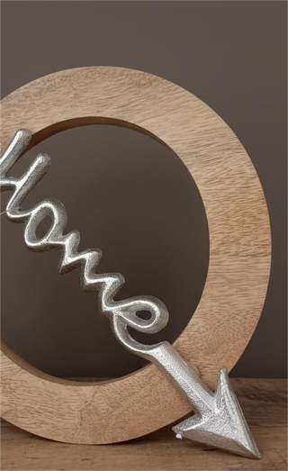 Adorno Hestia Home Flecha Círculo Madera Metal