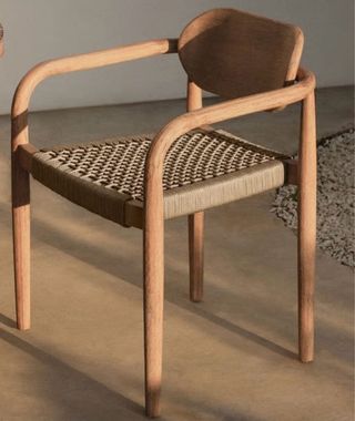 Seggiole da esterno in rattan e legno