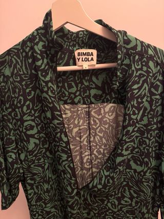 Vestido Bimba y Lola Estampado Verde Talla S