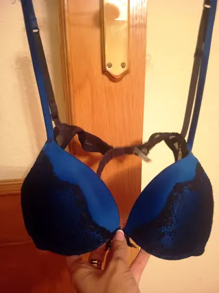 Sujetador Push Up Azul y Negro